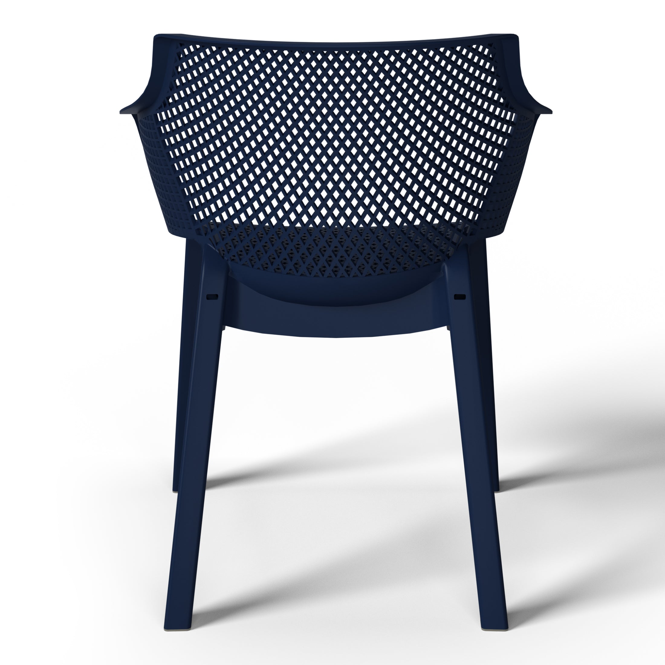 Playa Outdoor Modern Stackable Plastic Resin Patio Dining Armchair (Set of 4)