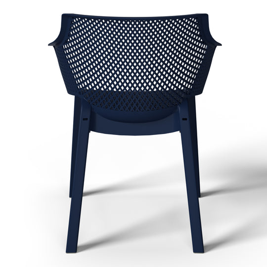 Playa Outdoor Modern Stackable Plastic Resin Patio Dining Armchair (Set of 4)