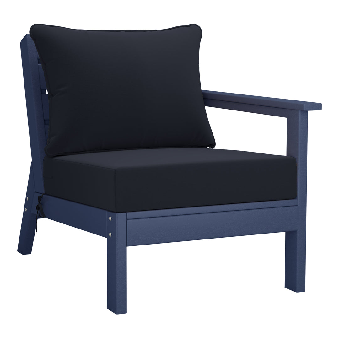 Avalon Outdoor Patio HDPE Sectional Sofa with Patio Cushions