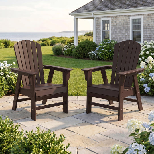Dylan Outdoor Modern HDPE Adirondack Patio Dining Chairs (Set of 2)