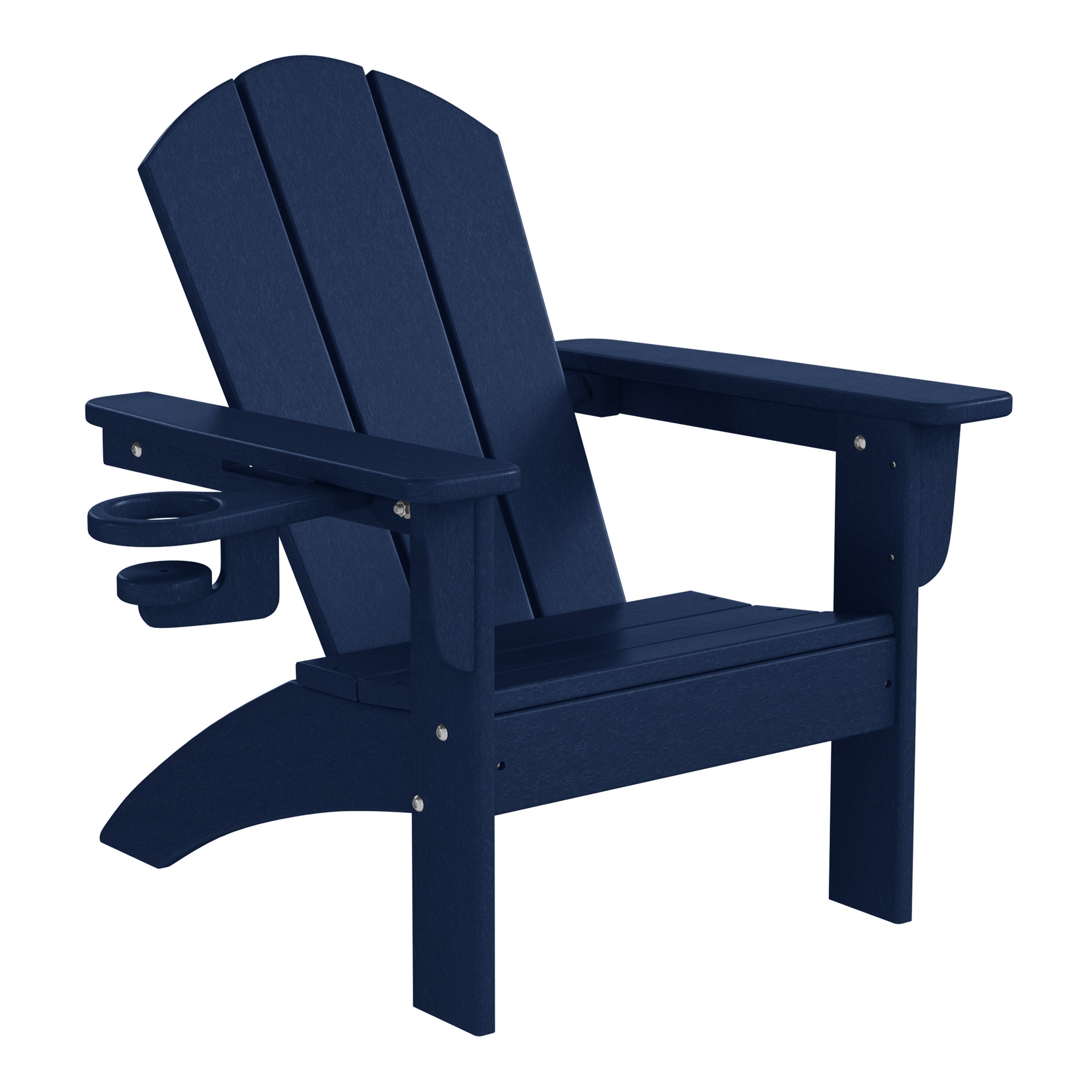 Malibu Kids Outdoor HDPE Plastic Adirondack Patio Chairs with Cup Holders (Set of 2)