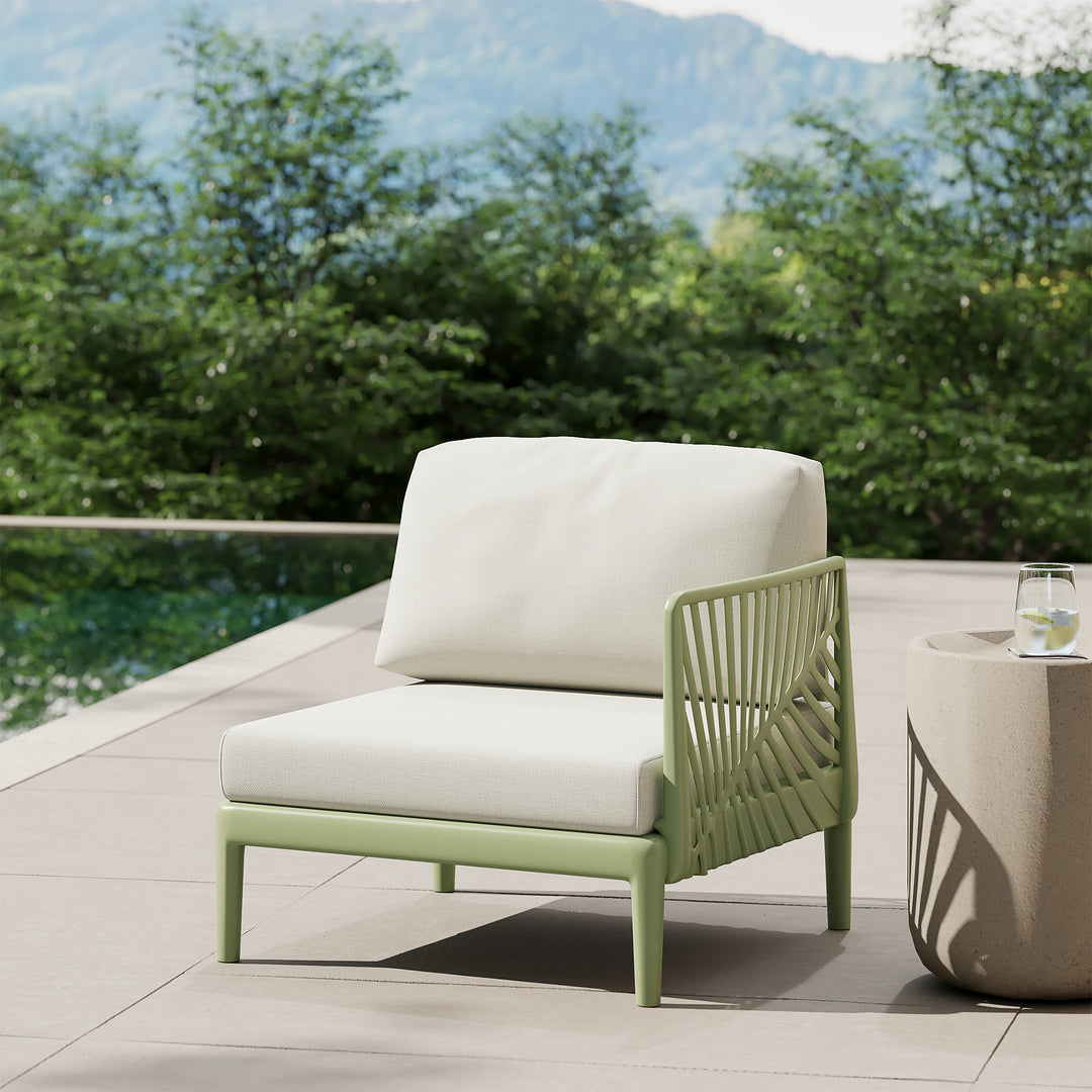 Playa Modern Outdoor Polypropylene Resin Right Arm Facing Deep Seating Sectional Chair