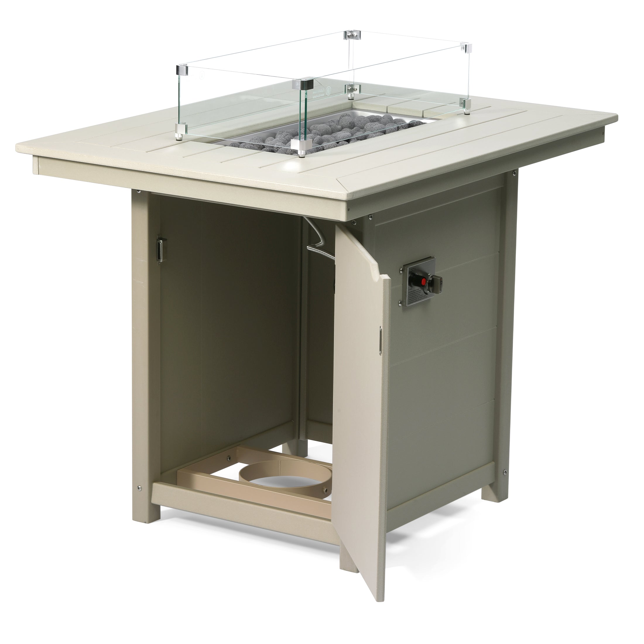 Helios 46" Modern Outdoor Patio Gas Propane Rectangle Fire Pit Table