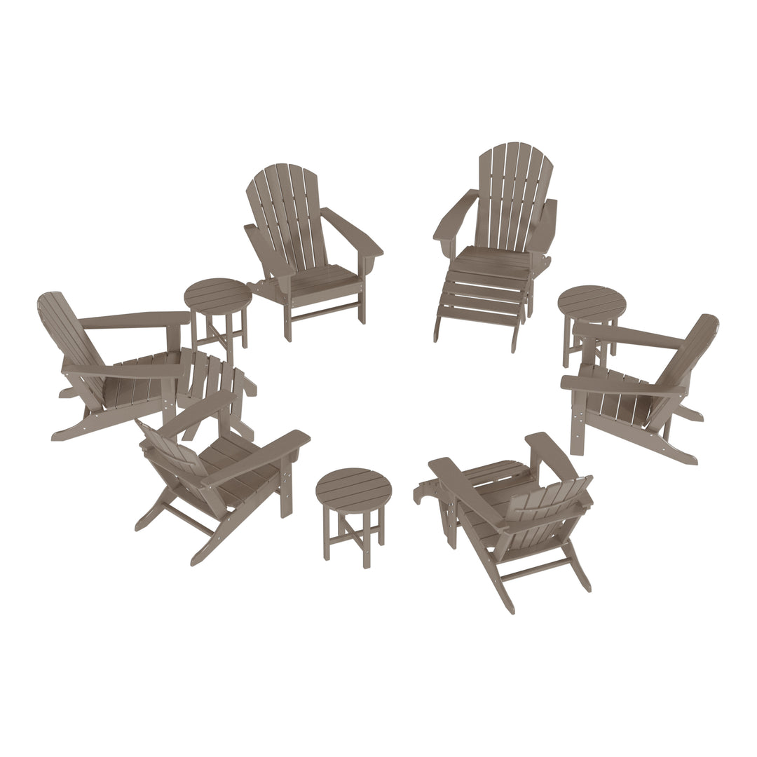 Dylan 12 Piece Outdoor Adirondack Chair With Ottoman And Side Table
