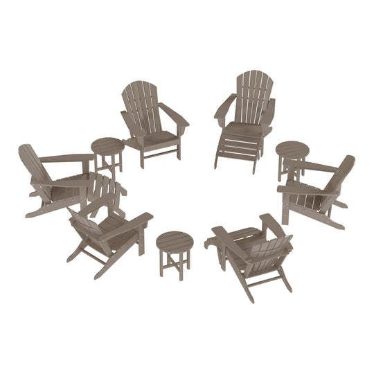 Dylan 12 Piece Outdoor Adirondack Chair With Ottoman And Side Table