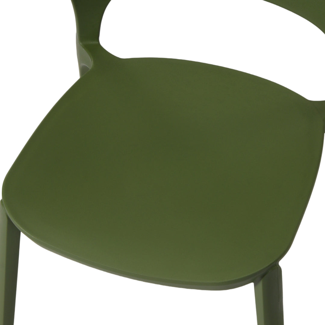 Playa Outdoor Modern Stackable Plastic Patio Dining Side Chairs (Set of 4)