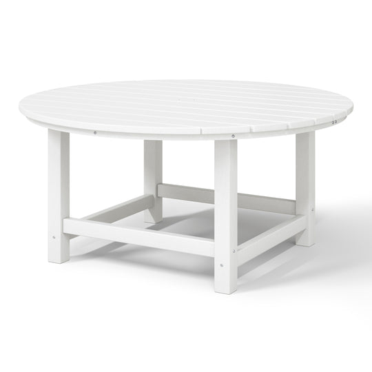 Malibu Low Outdoor HDPE Round Patio Coffee Table