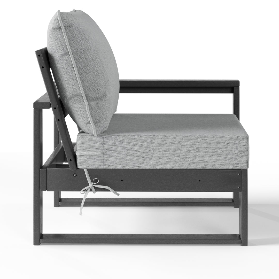 Outdoor Patio HDPE Right Arm Facing Sectional Corner Chair with Patio Cushions