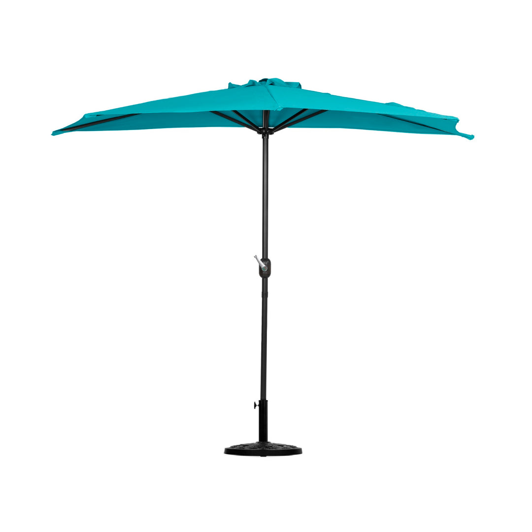 Aiden 9 Ft Outdoor Patio Half Market Umbrella with Half Base