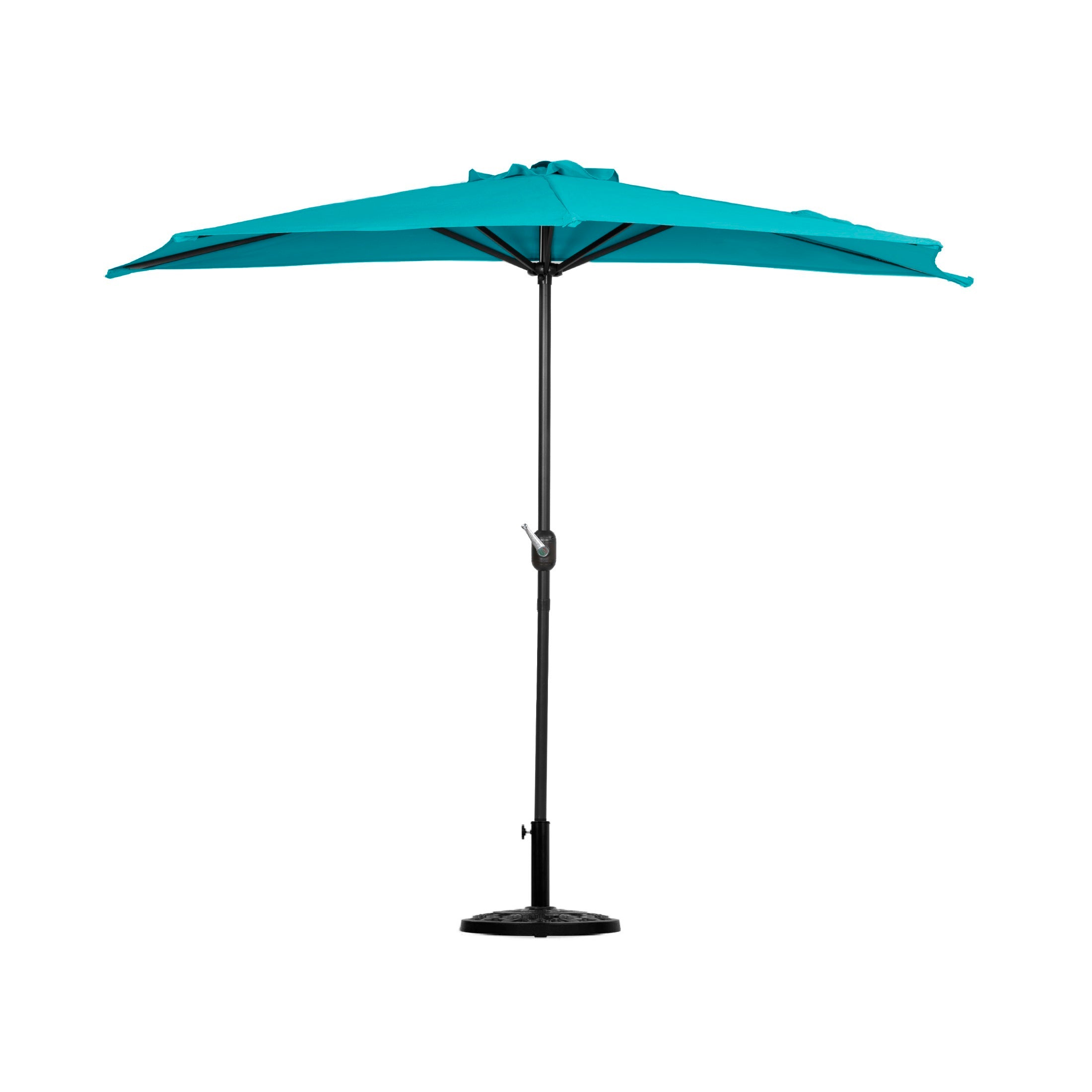 Aiden 9 Ft Outdoor Patio Half Market Umbrella with Half Base