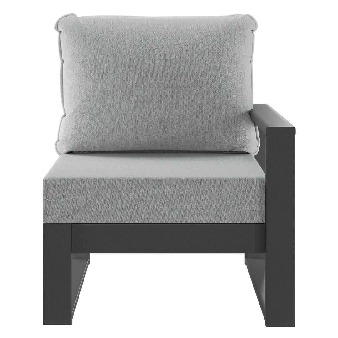 Outdoor Patio HDPE Right Arm Facing Sectional Corner Chair with Patio Cushions