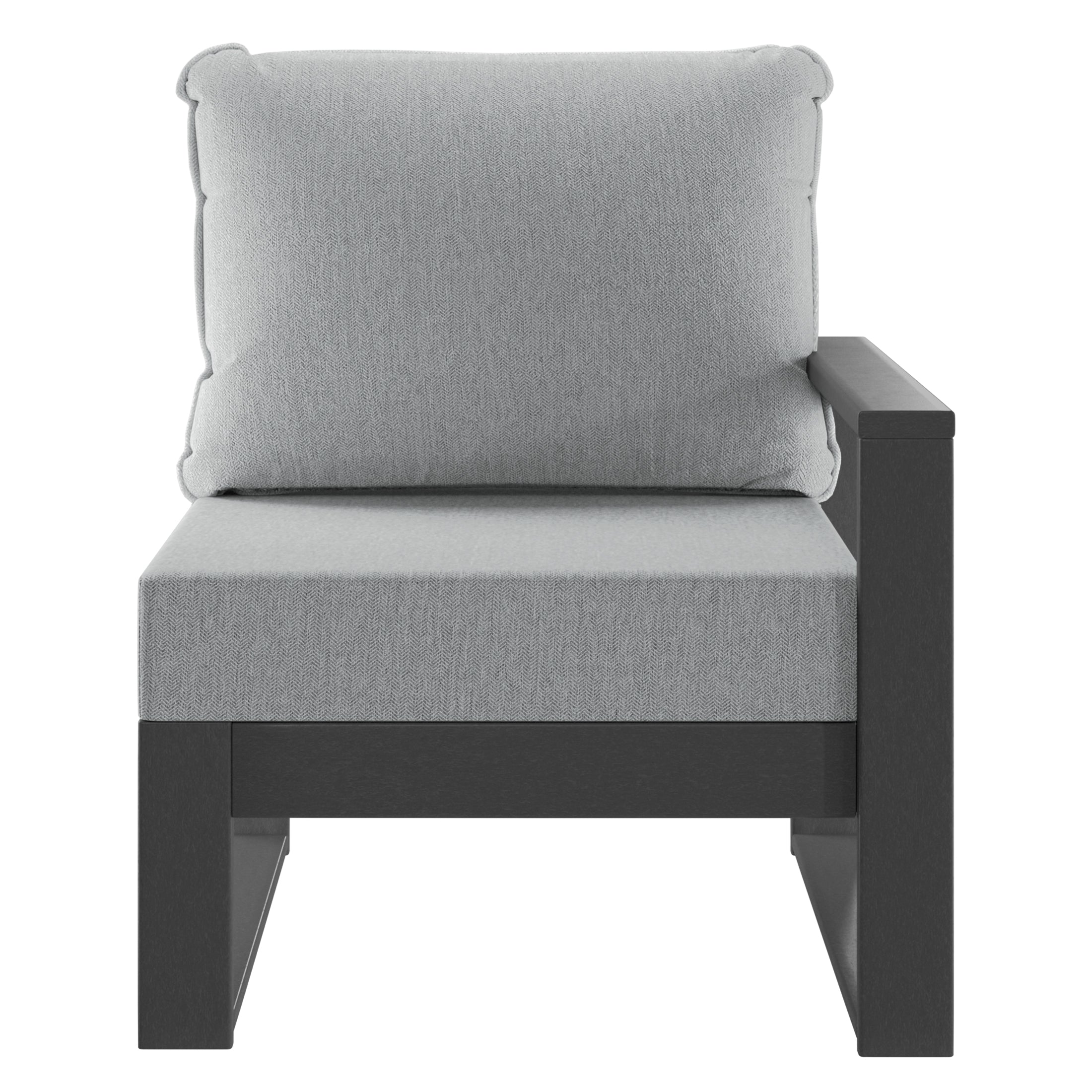 Montara Outdoor Patio HDPE Right Arm Facing Sectional Corner Chair with Patio Cushions