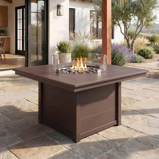 Helios 42" Modern Outdoor Patio Propane Square Fire Pit Table