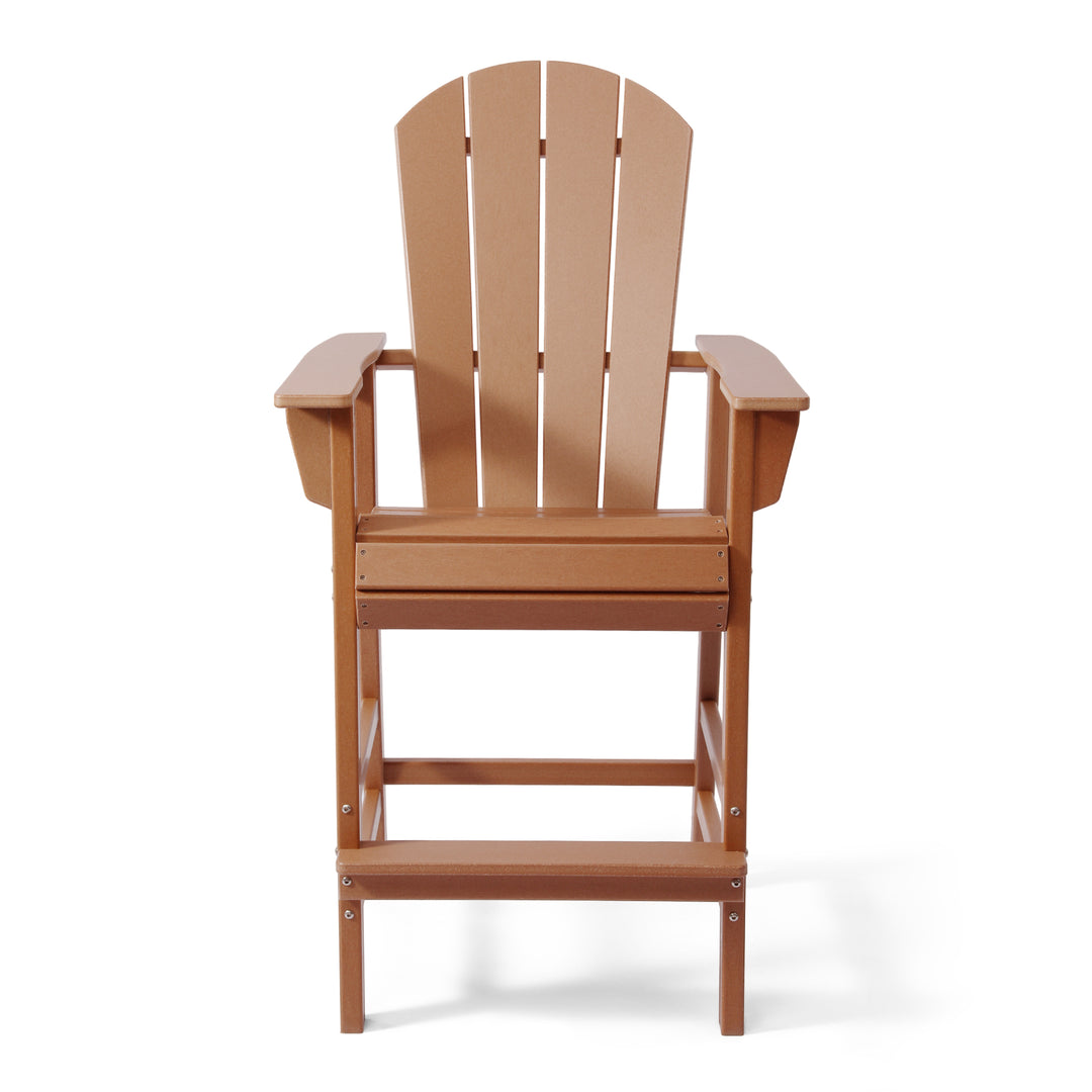 Malibu Outdoor HDPE Tall Adirondack Bar Height Chair With Cup Holder