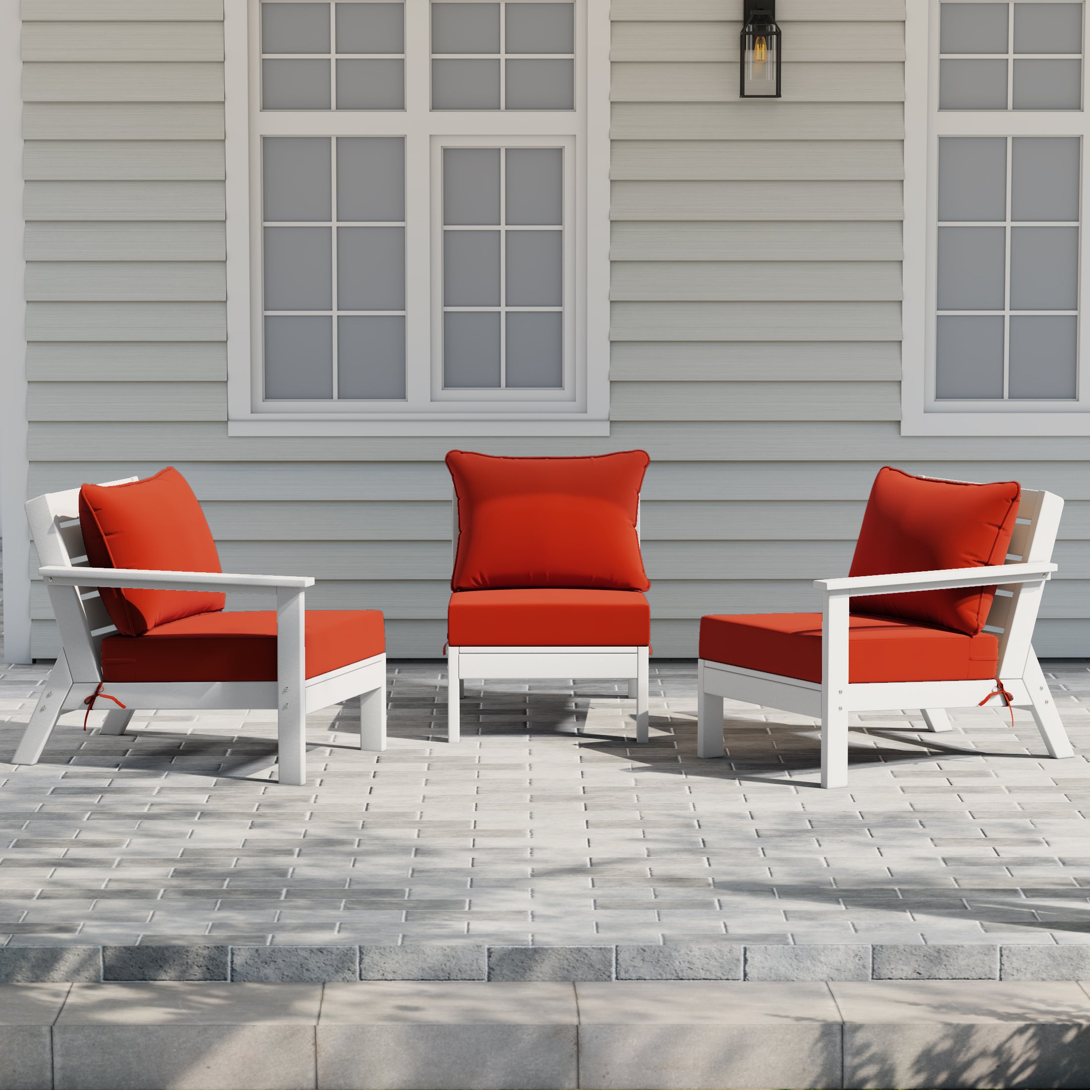 Avalon Outdoor Patio HDPE Sectional Sofa with Patio Cushions