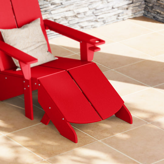 Riviera Modern HDPE Plastic Folding Patio Adirondack Ottoman