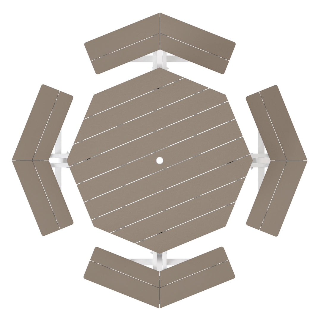 Greenville Outdoor 48" HDPE 8-Person Patio Octagon Picnic Table