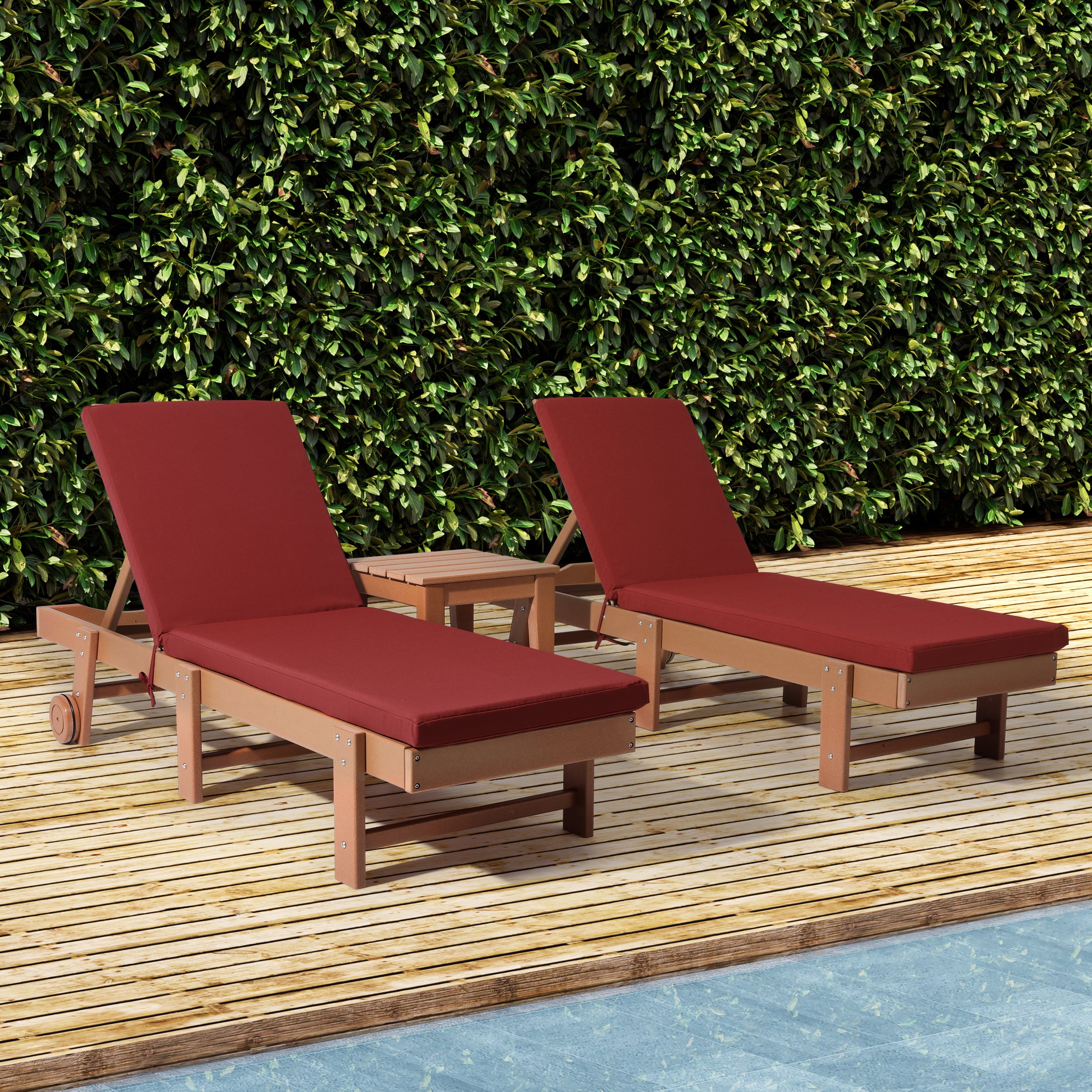 Solace Outdoor Chaise Lounge Chair Cushions Set of 2