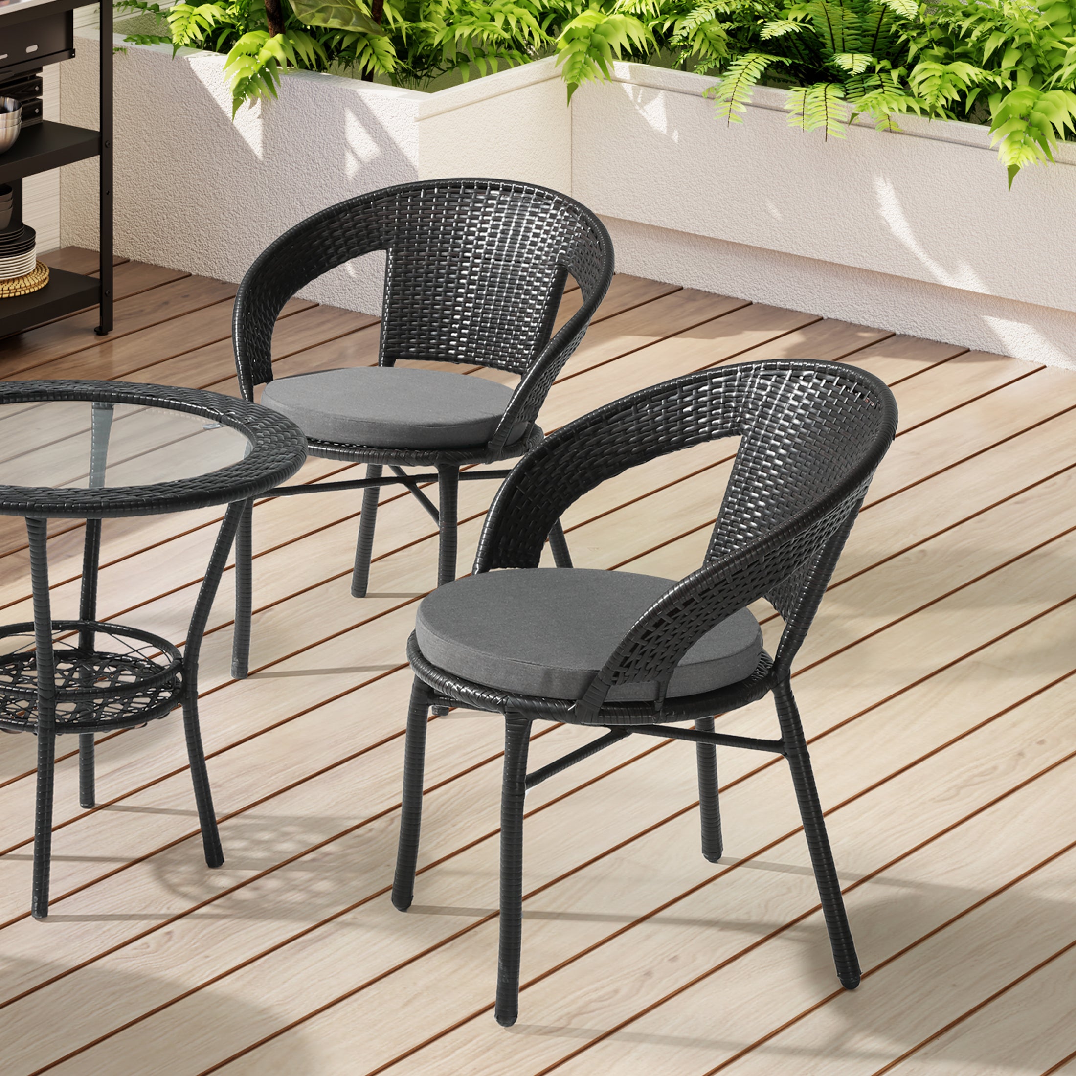 Solace Outdoor Patio Kitchen Dining Chair Seat Cushions Set of 4