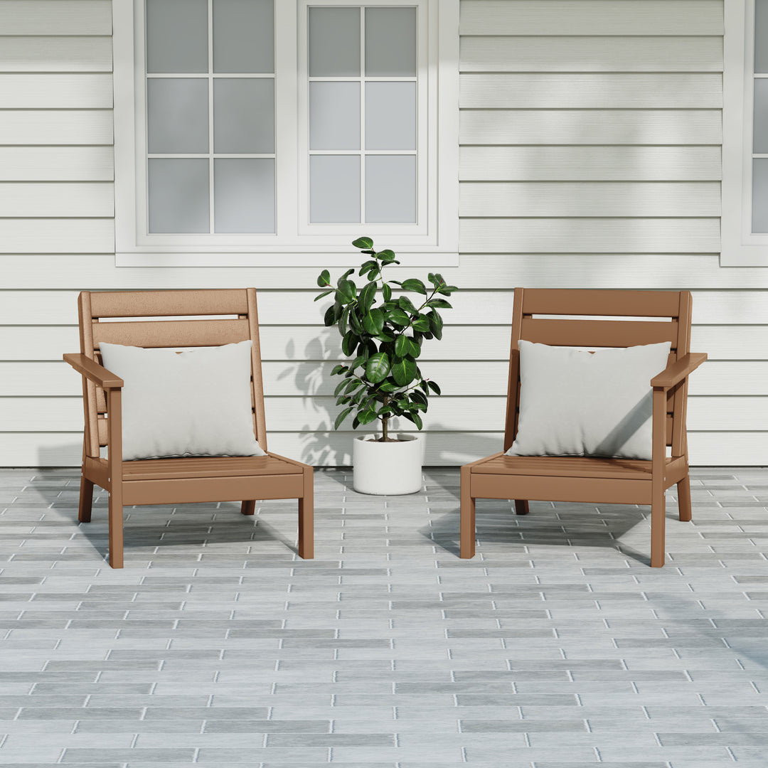 Avalon Outdoor Patio HDPE Deep Seating Sectional Loveseat