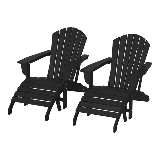 Dylan Outdoor Adirondack Chair With Ottoman 4-Piece Set