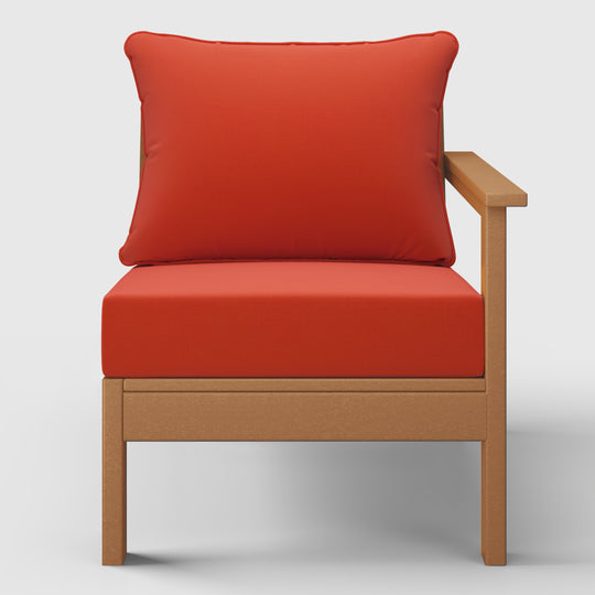 Avalon Outdoor Patio HDPE Right Arm Sectional Corner Club Chair with Patio Cushions