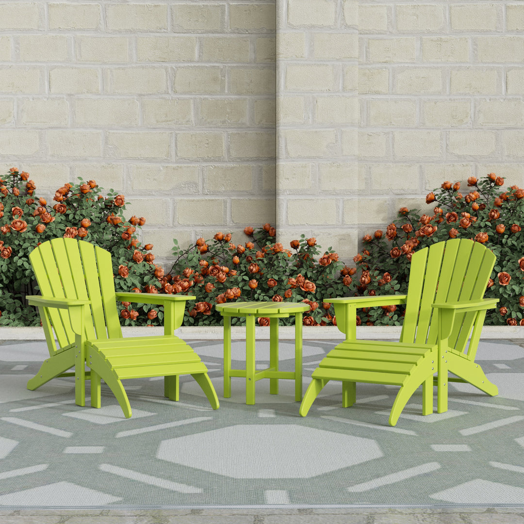 Dylan Outdoor Adirondack Chair With Ottoman And Side Table 5-Piece Set