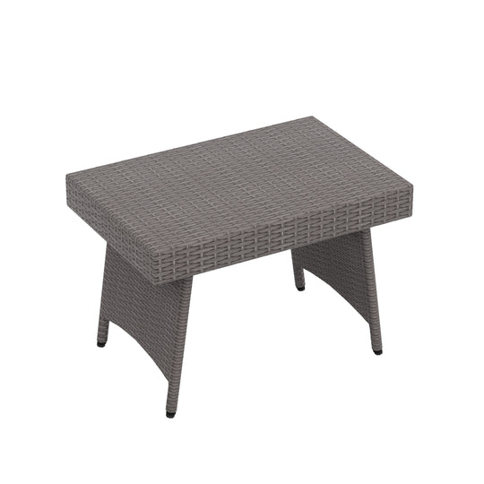 Coastal Plastic Rattan Wicker Outdoor Patio Folding Side Table