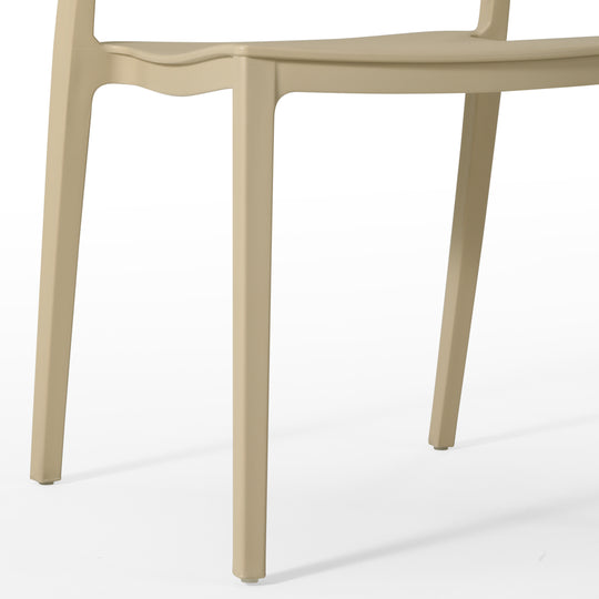 Playa Outdoor Modern Stackable Plastic Patio Bistro Dining Side Chairs (Set of 2)