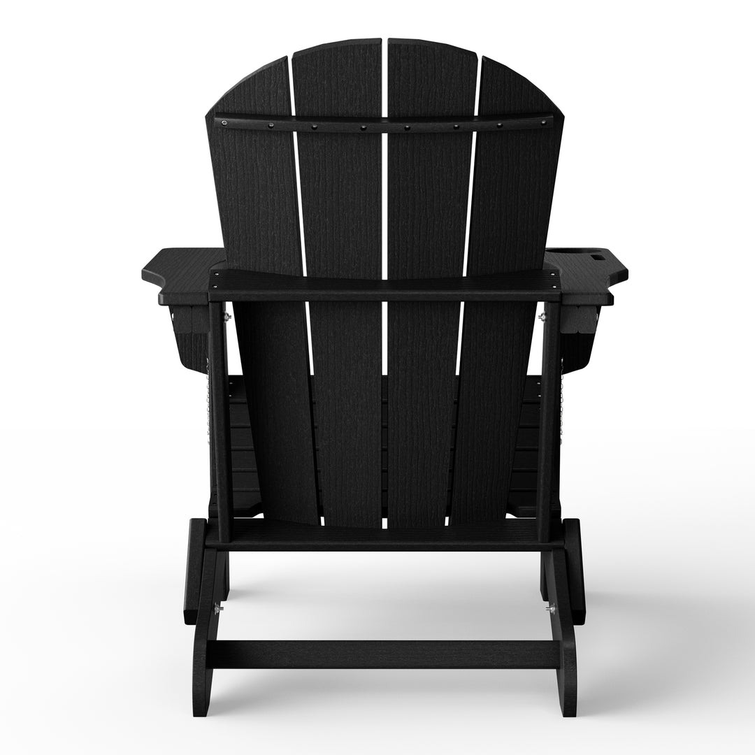 Nantucket Outdoor Patio HDPE Resin Adirondack Chair With Cup Holder and Phone Holder
