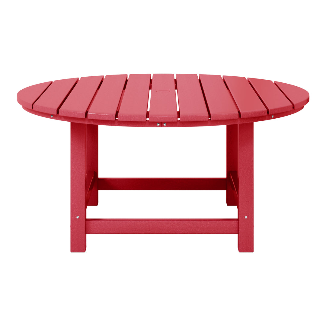 Malibu Low Outdoor HDPE Round Patio Coffee Table