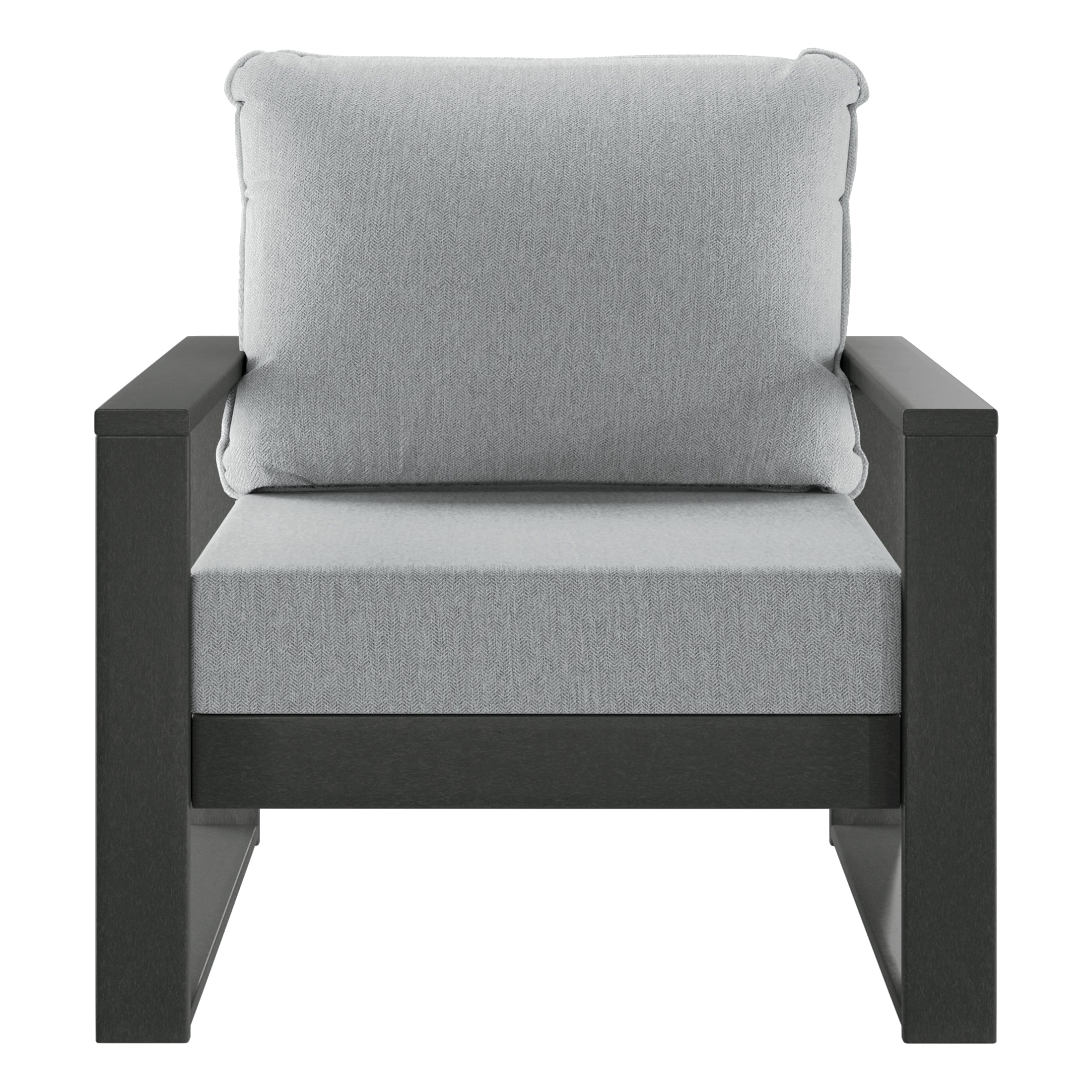 Montara Outdoor Modern HDPE Patio Club Chair with Waterproof Deep Seat Cushions