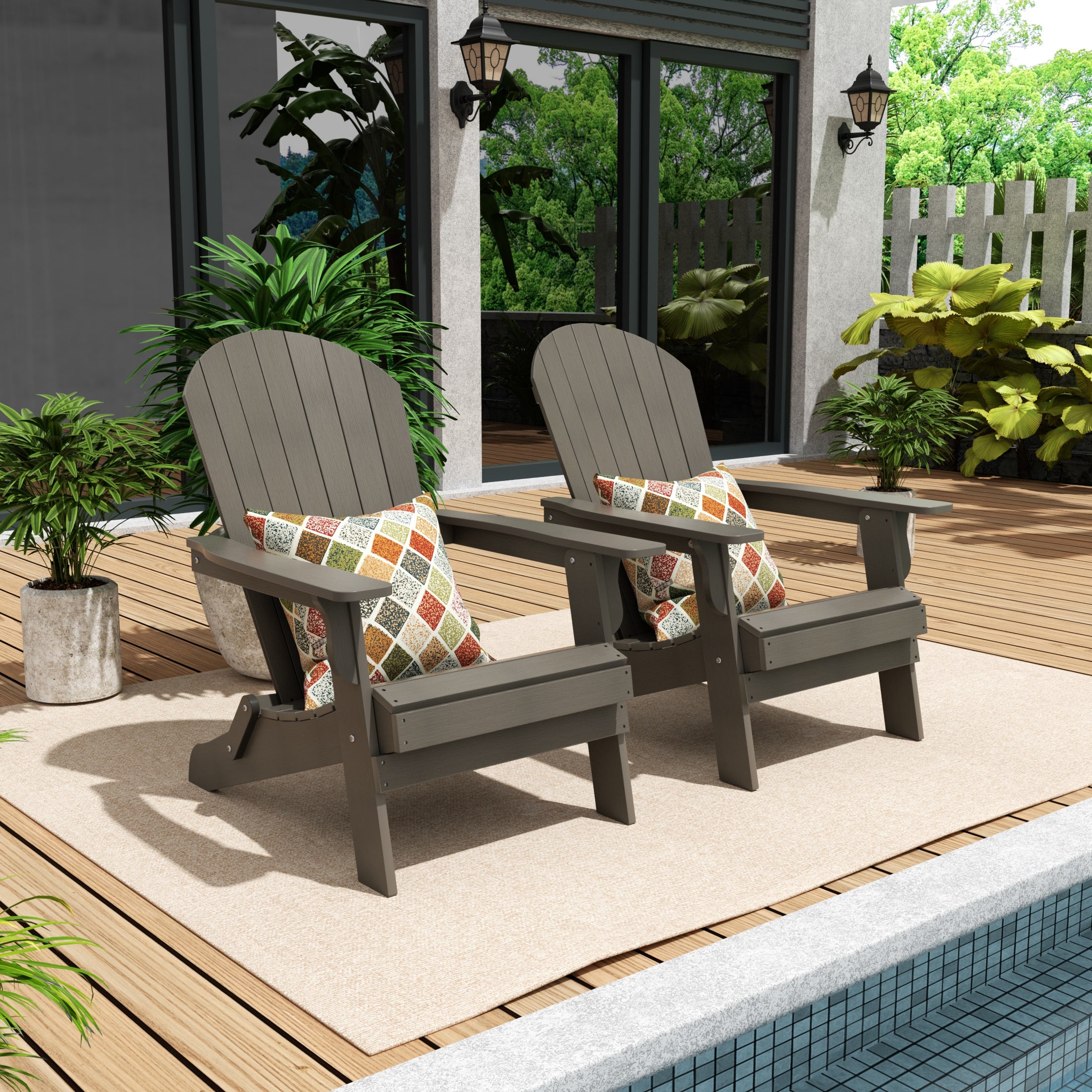 Tuscany Outdoor Folding Adirondack Seashell Chair (Set of 2)