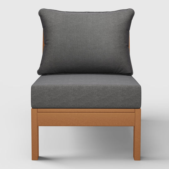 Avalon Outdoor HDPE Deep Seating Modular Armless Patio Chair with Patio Cushions