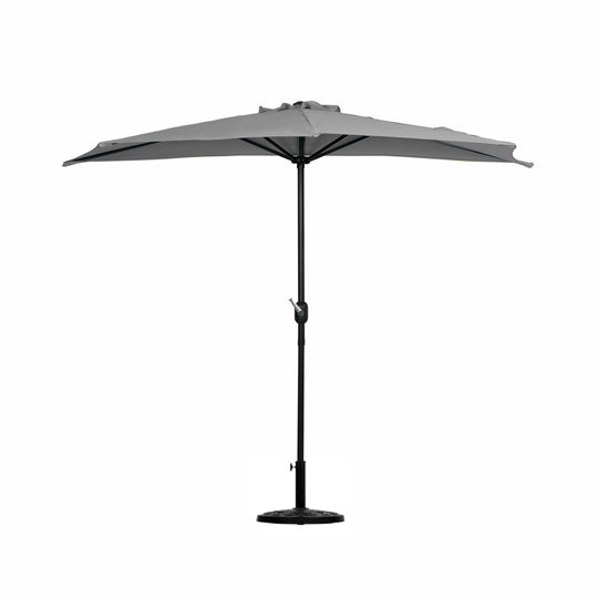 Aiden 9 Ft Outdoor Patio Half Market Umbrella with Half Base