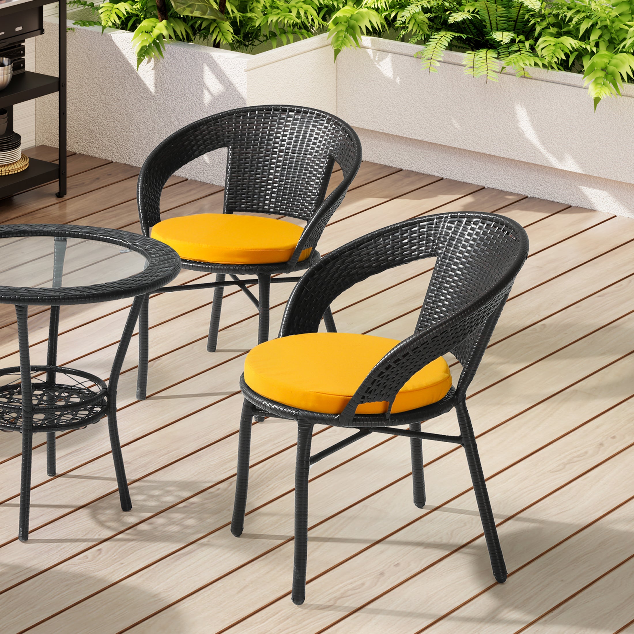 Solace Outdoor Patio Kitchen Dining Chair Seat Cushions Set of 4