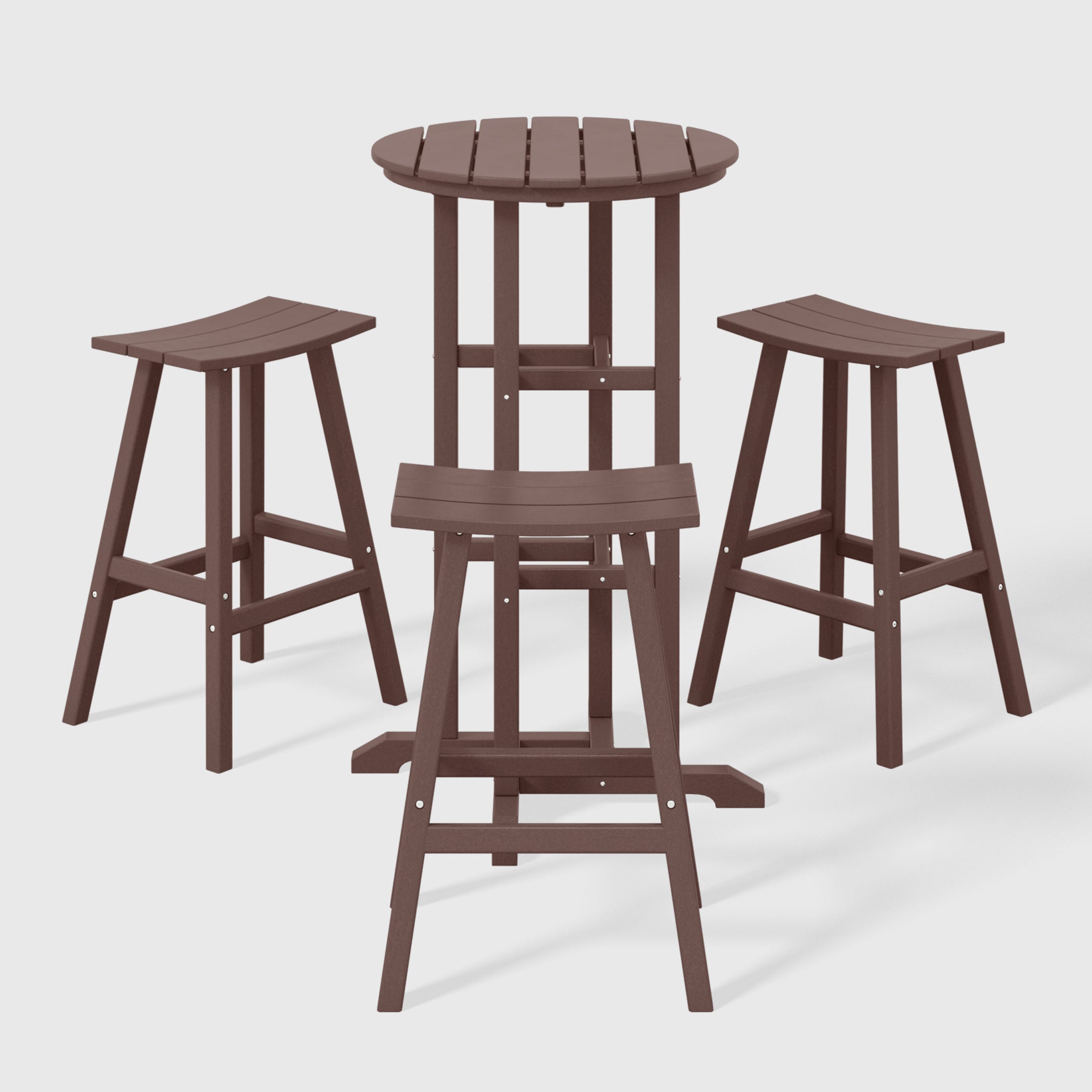 Malibu Outdoor Patio Bar Height Table and Bar Stool 4-Piece Dining Set