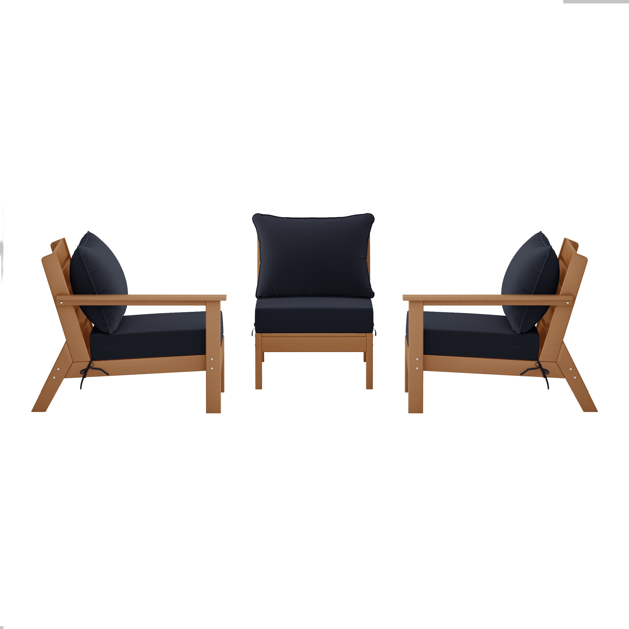 Avalon Outdoor Patio HDPE Sectional Sofa with Patio Cushions
