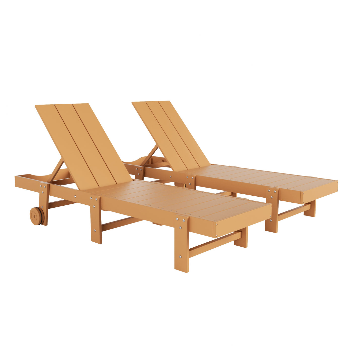 Ashore Modern Poly Reclining Chaise Lounge With Wheels