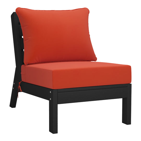 Avalon Outdoor Patio HDPE Sectional Sofa with Patio Cushions