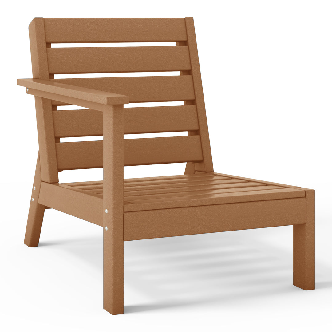 Avalon Outdoor Patio HDPE Left Arm Sectional Corner Club Chair with Patio Cushions