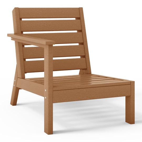 Avalon Outdoor Patio HDPE Left Arm Sectional Corner Club Chair with Patio Cushions