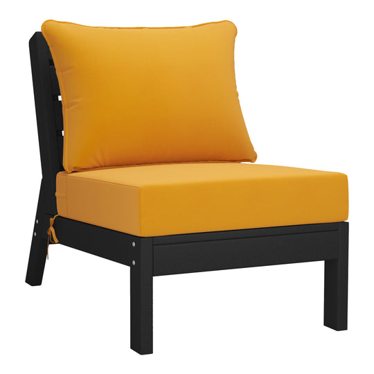 Avalon Outdoor Patio HDPE Sectional Sofa with Patio Cushions