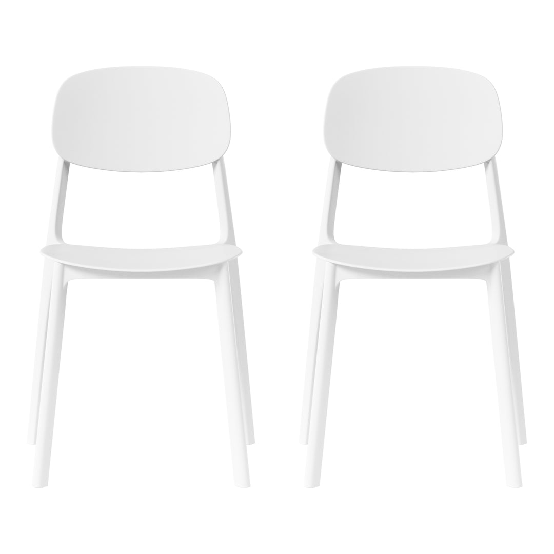 Playa Modern Stackable Polypropylene Plastic Patio Dining Chair (Set of 2)