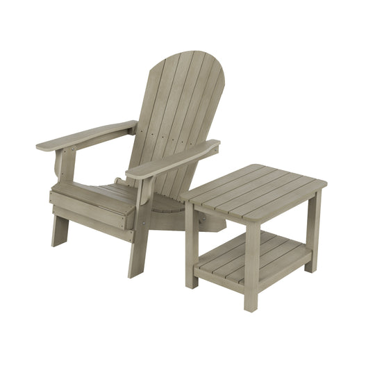 Tuscany HIPS Outdoor Folding Adirondack Seashell Chair With Side Table