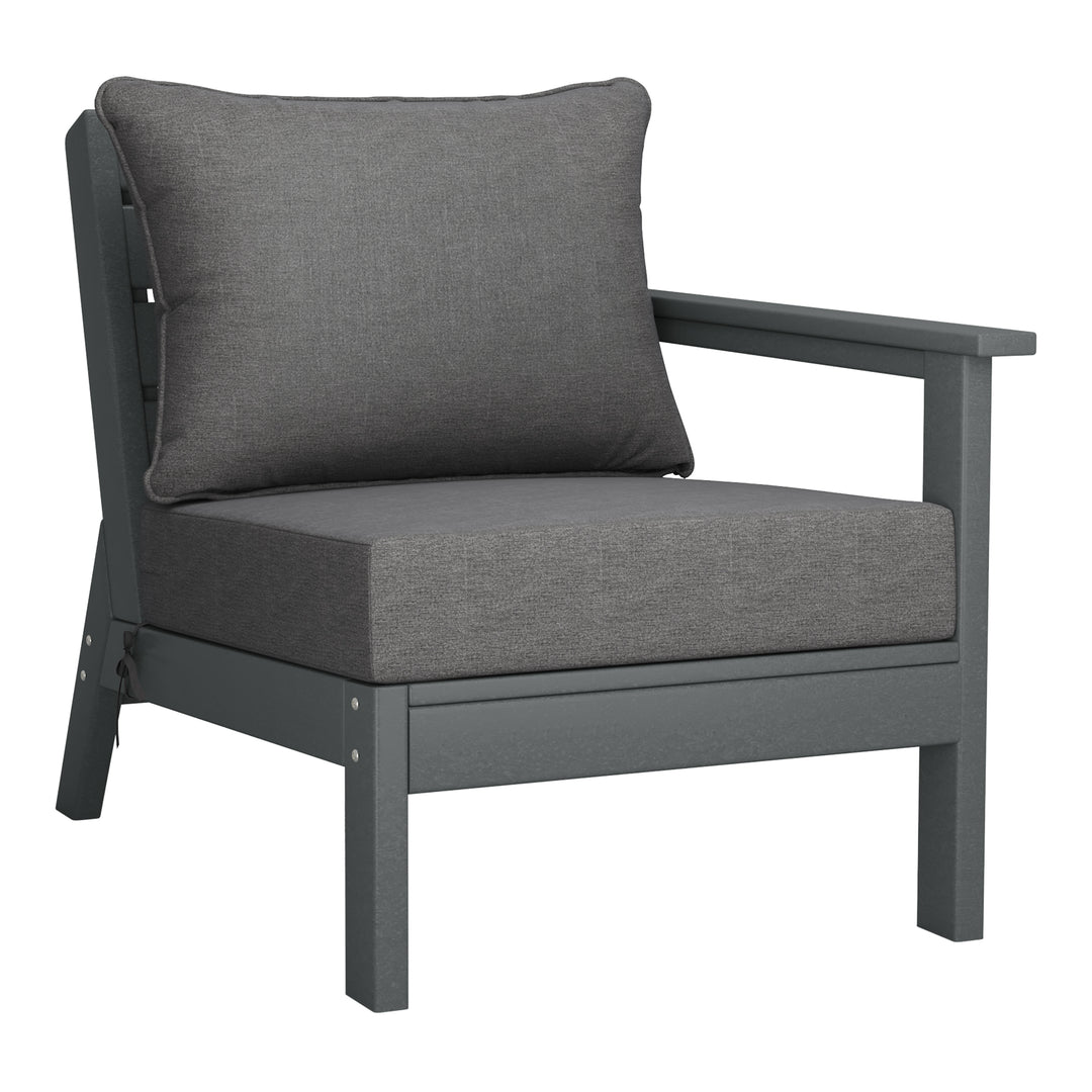 Avalon Outdoor Patio HDPE Sectional Sofa with Patio Cushions