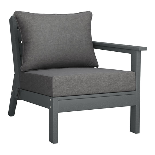 Avalon Outdoor Patio HDPE Sectional Sofa with Patio Cushions