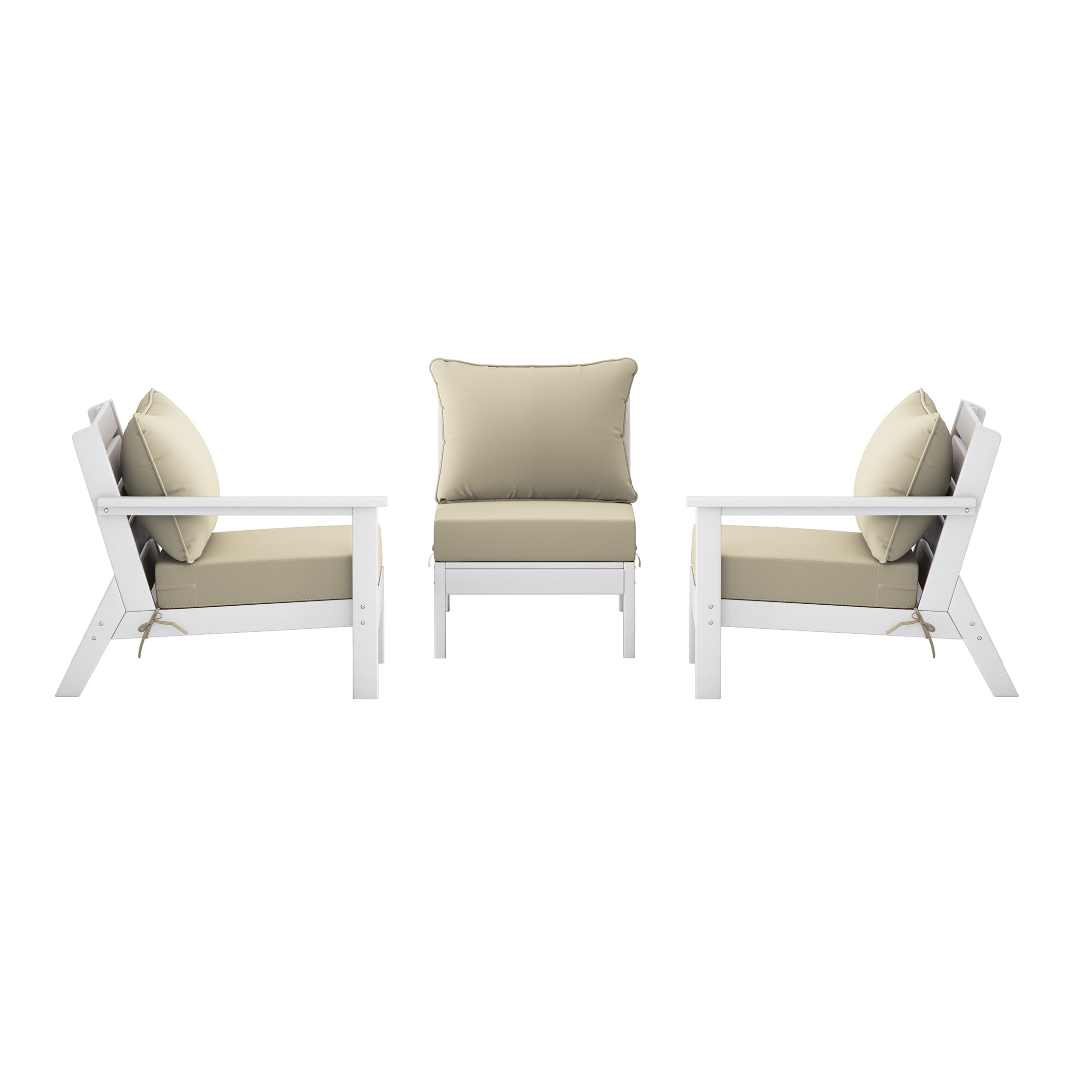 Avalon Outdoor Patio HDPE Sectional Sofa with Patio Cushions