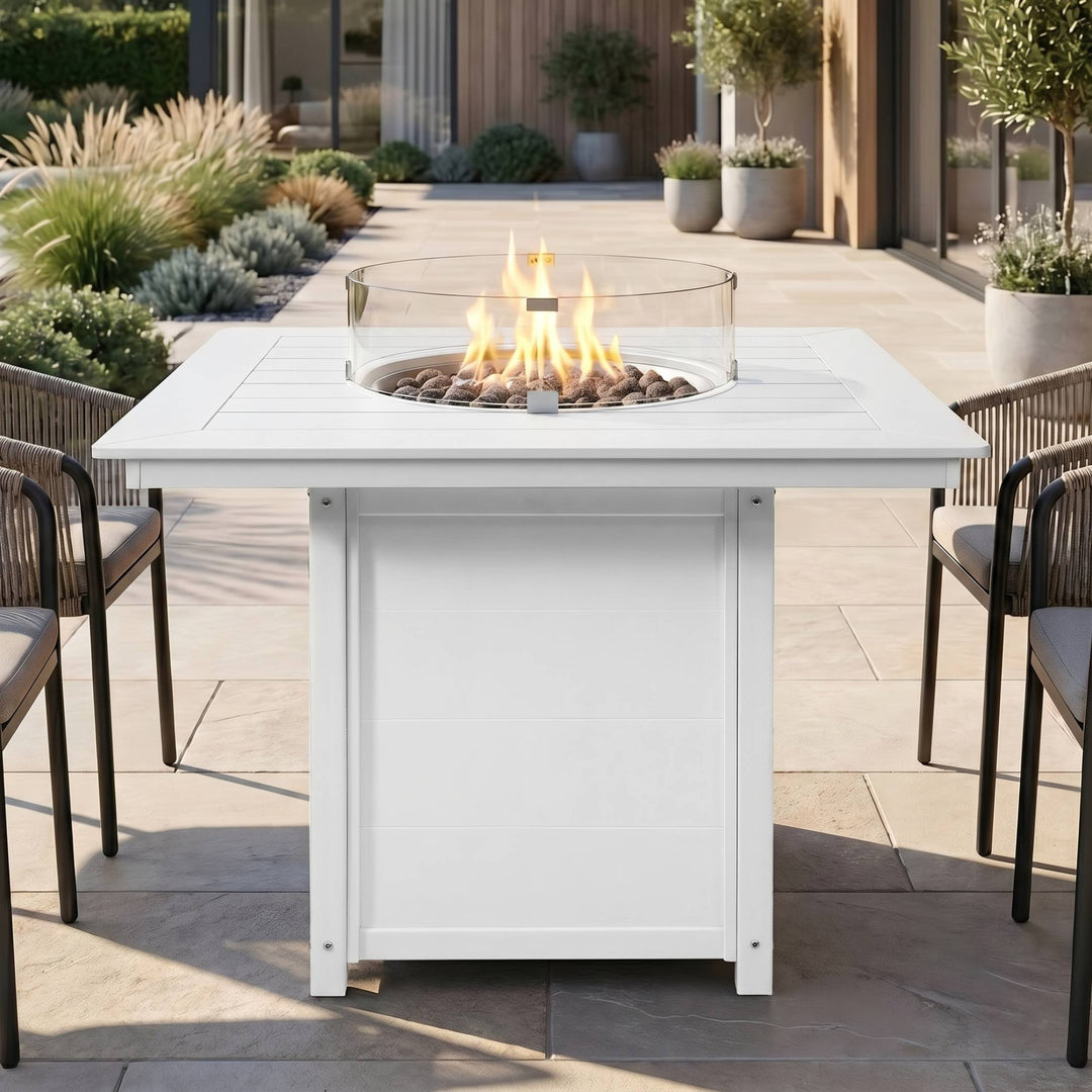 Helios 42" Modern Outdoor Patio Gas Propane Square Fire Pit Table