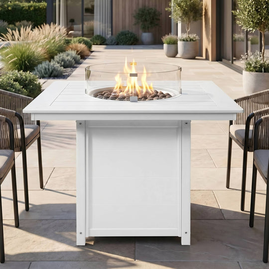 Helios 42" Modern Outdoor Patio Gas Propane Square Fire Pit Table